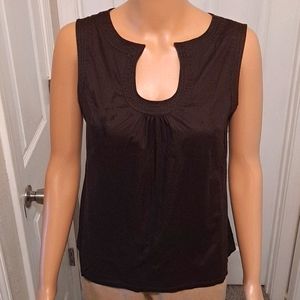 Merona Brown Tank Top Blouse with Cutout Scoop Neckline